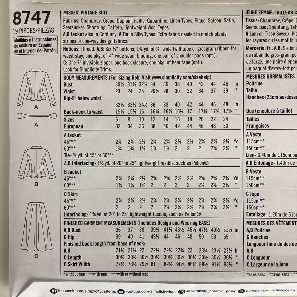Simplicity 8747 Sewing Pattern - Picture 4 of 5